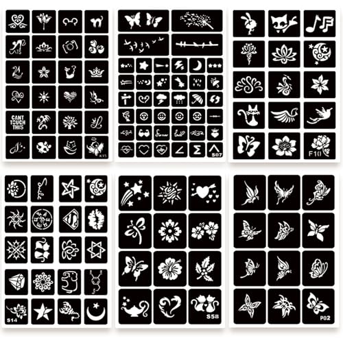 575pc Temporary Tattoo Stencil Kit - 20 Sheets Reusable