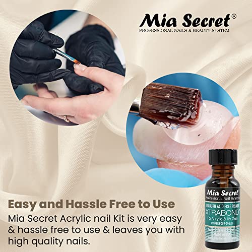 Mia Secret Acrylic Nail Kit for Beginners | Pink & Clear Powders with Tools