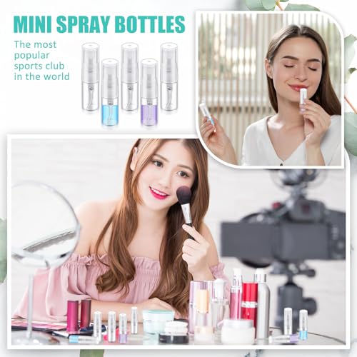 Zhehao 300 Pcs Mini Spray Bottles 2 ml Clear Glass Perfume Bottles Refillable Fine Mist Perfume Atomizer Portable Empty Sample Containers for Cleaning, Essential Oils, Travel (Clear Cap)