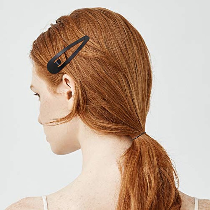 50 Pcs Large Metal Snap Hair Clips 3.5 Inch Black