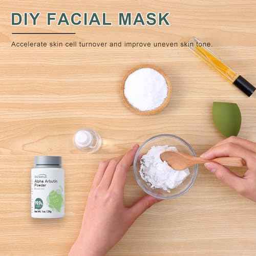 Alpha Arbutin Powder, 1OZ 99.9% Purity, Cosmetic Grade, Alpha Arbutin Powder for Homemade Cosmetics