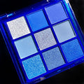 9 Colors Blue Eyeshadow Palette,Mardi Gras Carnival Pressed Pigment Glitter, Corpse Bride Waterproof Eye Shadow Pallete Metallic Silver Matte Shimmer Makeup Powder Long Lasting,Blue