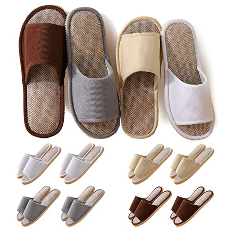 8 Pairs Disposable Slippers for Guests,House Slippers for Guests, Open Toe Indoor Slipper Comfortable Washable,Multi-Color Casual Spa Slipper for House,Hotel,Travel,Unisex Universal Size