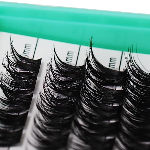 Bodermincer 322 Clusters D Curl Lash Clusters 182pcs 8-10-12-14-16mm +140pcs 10-12-14-16-18mm Mixed Individual Lashes Cluster Eyelash Extensions DIY at Home Reusable Soft Comfortable Wispy Lashes (L 8-10-12-14-16mm+R-10-12-14-16-18mm Mixed)