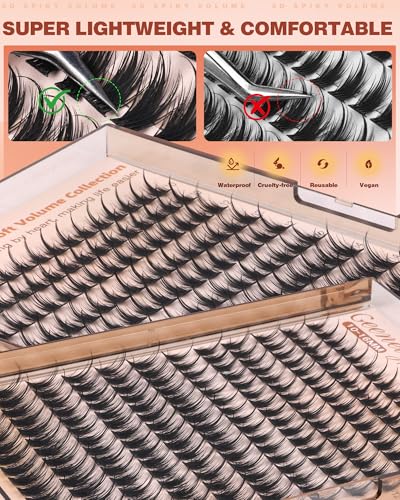 Geeneiya 5D Manga Lash Clusters D Curl 10-16mm