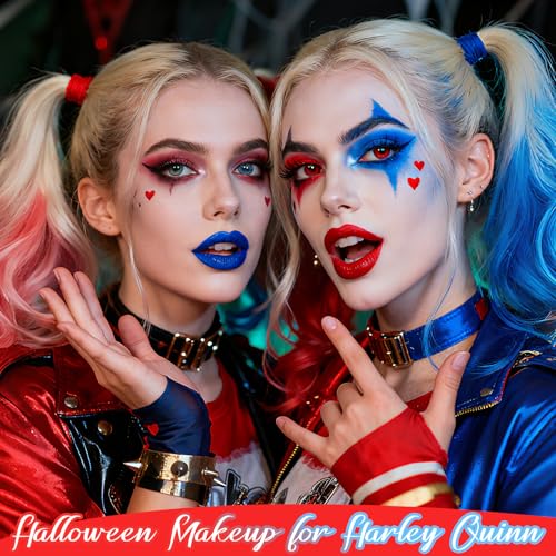 Harley Quinn Makeup Kit with Red Eyeliner Stamp & Face Paint
