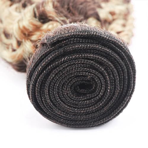 P4613 Deep Wave Human Hair Bundle 32" Ombre Brown Blonde