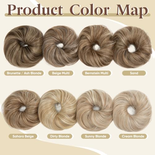 Small Messy Bun Hair Piece for Thin Hair - Lightweight Curly Updo