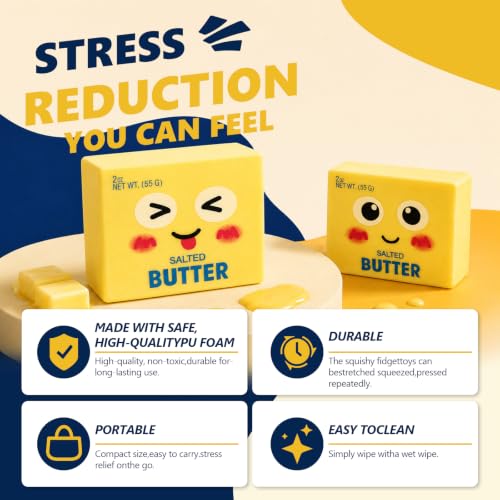 CKXMHM Smiley Butter Squishy Stress Relief Toy - Slow Rebound Squeeze Toy