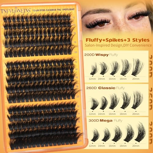 Fluffy Lash Clusters 12-20MM Thick Faux Mink Eyelash Extensions