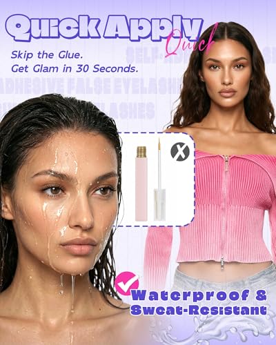 LZM Self Adhesive Eyelashes - 10mm Glueless Natural Strip Lashes
