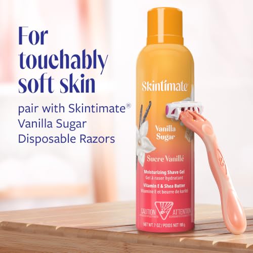 Women’s Vanilla Sugar Shaving Gel - Moisturizing Razor Protection, 7oz, Pack of 6