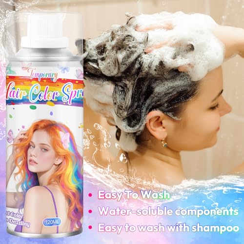 Temporary Hair Dye Spray in Blue, Pink & Gray - Easy Wash Out