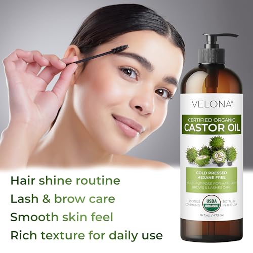 Organic Castor Oil - 64 fl oz Cold Pressed USDA Certified USP Grade, for Hair & Skin Care