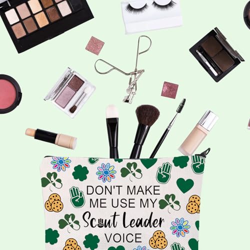 FOTAP Scout Troop Leader Cosmetic Bag Girl Leader Zipper Pouch Troop Cosmetics Bag Scout Leader Gift (scout leader)
