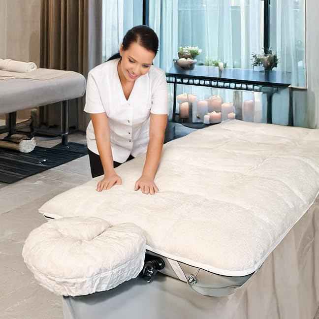 Fleece Massage Tables Cover Set 31"x72", Cozy Quilted Massage Bed Topper, Includes Pad & Face Cradle Cover, Natural, Hypoallergenic, Skin-friendly – Ideal for Spa, Physical Therapy, Home Massage