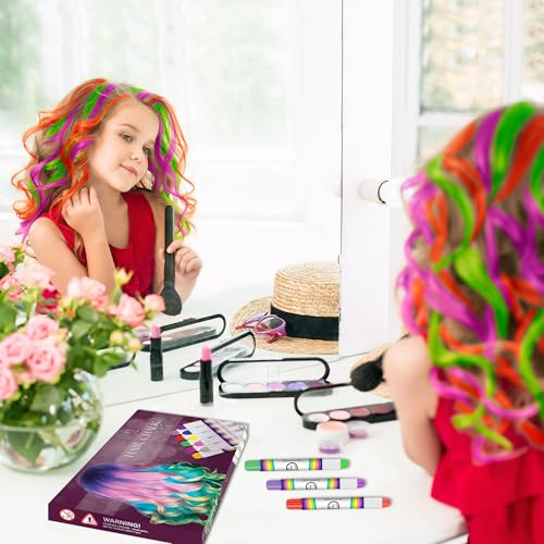 10 Pack Washable Hair Chalk Pens for Kids - Non-Toxic & Easy to Use