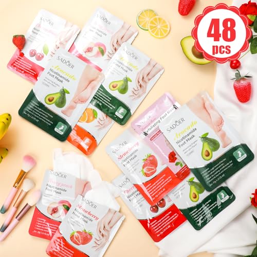 Hydrating Hand & Foot Mask Set (48 Pieces) - Moisturizing Spa Gift Kit