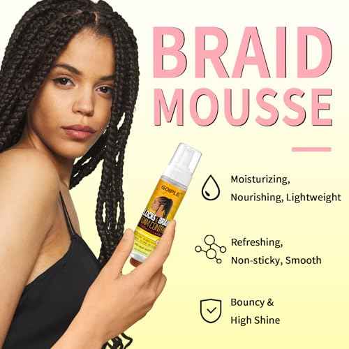 Braid Foam Control Mousse Hair Braiding Mousse for Twist, Locs, Braids Lightweight - Braid Spray Rose Mint for Dreads, Dreadlocks, Locks Spray Rose Water for Itchy Scalp (2PCS)