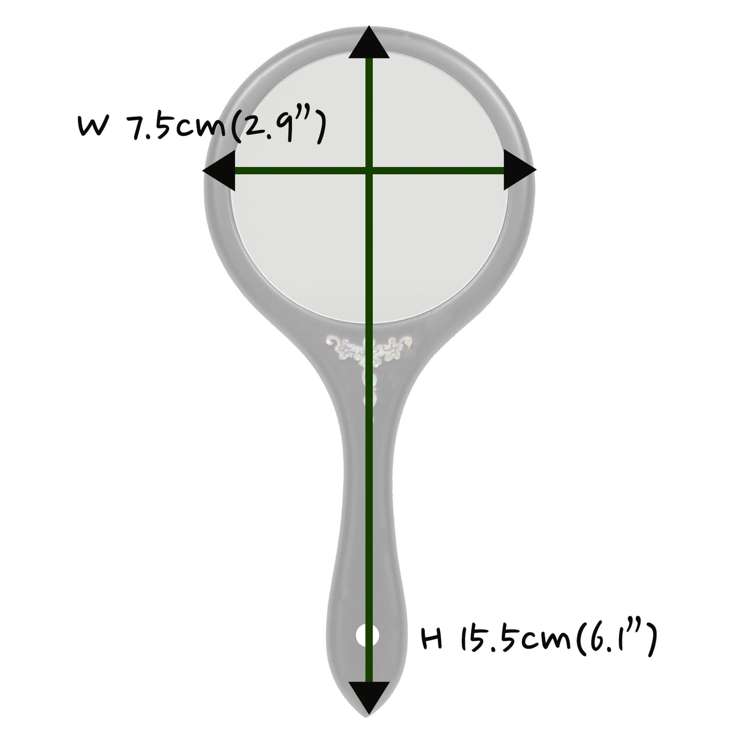 February Mountain Mother-of-Pearl Hand Mirror – Korean Black Lacquer Mirror with Floral Inlay – Gift for Women, Mom, Wife, Daughter – Birthday, Mother’s Day, Christmas, Anniversary