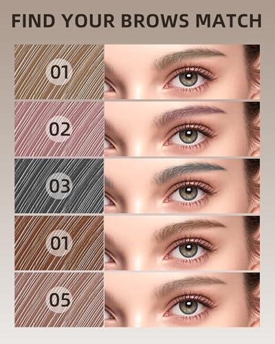 Waterproof Tinted Eyebrow Gel 2Pc Set - 24H Long Lasting Brow Filler
