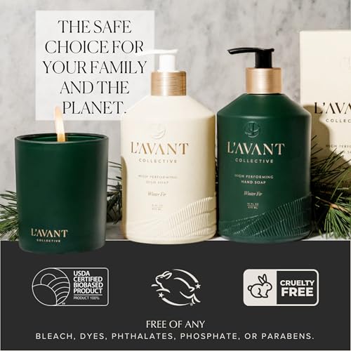 L¡¯AVANT Collective Luxury Hand Soap Refill | Liquid Cleanser with Natural Plant Based Formula, Gentle Daily Wash for Bathroom & Kitchen | Refill, 32 Fl Oz | Winter Fir