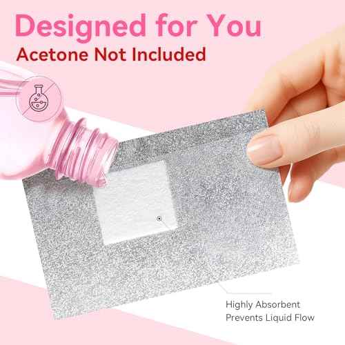 Makartt Nail Polish Remover Soak off Foils ? Gel Polish Remover Foil Nail Wraps with 1.18 inch Pre-attached Lint Free Larger Cotton Pads for Gel Nail Removal at Home or Salon(100 Pcs)