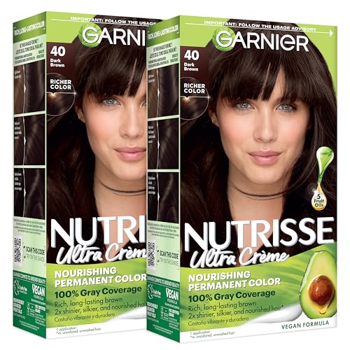 Garnier Nutrisse Ultra Crème Hair Color - 40 Dark Brown / Pack of 2