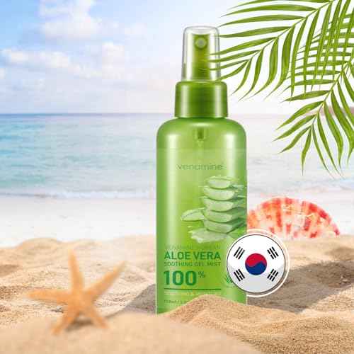 VENAMINE Korean Aloe Vera Soothing & Moisture 100% Gel Mist, 150 Gram