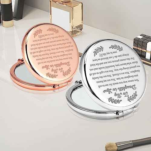 PLITI Daughter in Law Compact Mirror from Mother in Law Father in Law to My Daughter in Law Wedding Pocket Mirror (Daughter in Law CMrg)