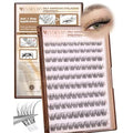 EYDEVRO Natural Self Adhesive Eyelashes Wispy Self Adhesive Lash Clusters No Glue Needed Eyelash Clusters Pre-glued Individual Lashes Up-graded 3.0 Self Adheisive Strip Strong Hold for 48+ Hours