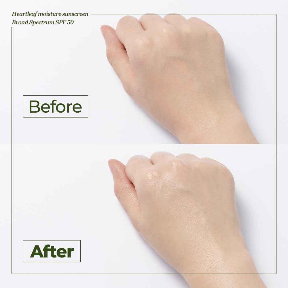 JMsolution Heart Leaf Sunscreen SPF 50 – Made in USA, Calming UV Protection with Heart Leaf & Centella Asiatica – Lightweight Hydrating Face Sunscreen for Sensitive Skin