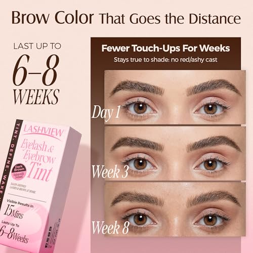 LASHVIEW Eyebrow & Eyelash Tint Kit, 15-Minute Professional Color