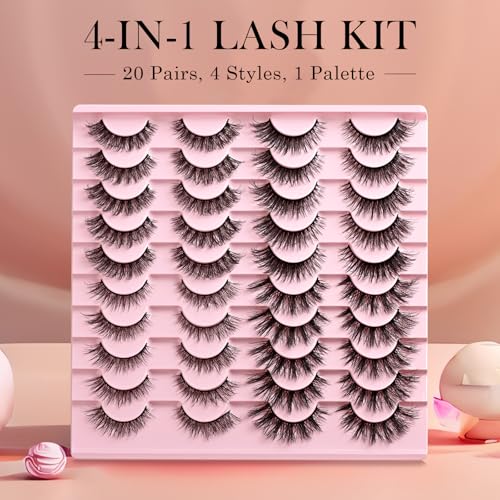 Wispy Cat Eye False Eyelashes - 20 Pairs Bulk Pack
