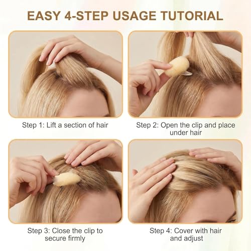 Hair Volume Clip Set - 2 Pcs Beige Bump It Up Inserts for Styling