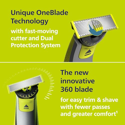 Philips Norelco OneBlade Travel Kit Bundle - Philips Norelco OneBlade 360 Face Hybrid Electric Trimmer & Shaver, QP2724/90 + Travel Case. QP401/90