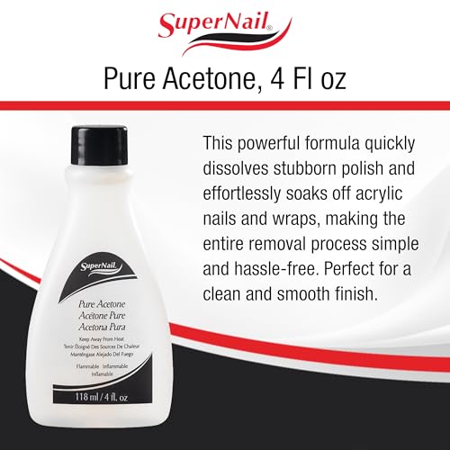 SuperNail Pure Acetone Nail Polish Remover Gel - Fast-Acting, Unscented, 4 fl oz