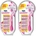 Schick Quattro For Women, Women's Razor Pack with 1 Handle and 5 Refills (Pack of 2)