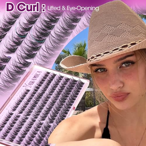 Yawamica Short D Curl Lash Clusters - Mixed 9mm-12mm for Natural Everyday Look