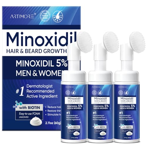 5% Minoxidil Foam for Men & Women Hair Growth - 3 Pack