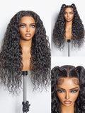 LUVME Water Wave Glueless Lace Front Wig 12 Inch, HD Transparent 7x6 Parting