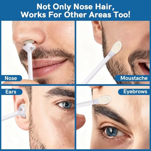 Nose Wax Kit Hair Removal Set - RAINFLOW Ear & Nose Hair Wax Kit for Men and Women,240g Wax Beads with Applicator Sticks, Home Grooming for Dating, Interviews, Travel, Salon-Like Results up to 4 Weeks