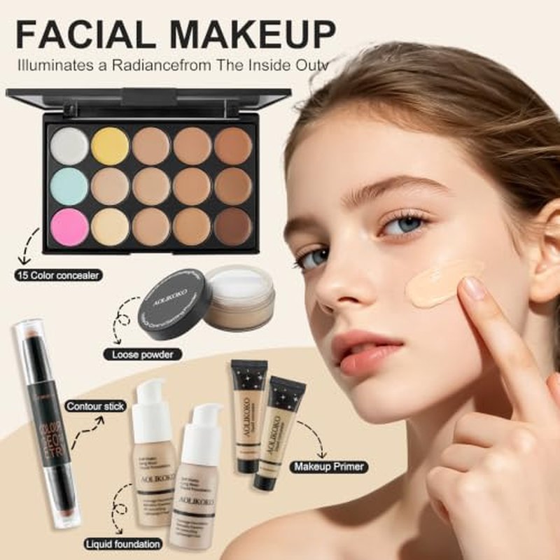 All-in-One Makeup Set for Women - 18 Color Palette & Brushes
