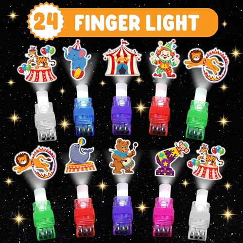 72 Piece Carnival Party Favors - LED Finger Lights & Glow Tattoos