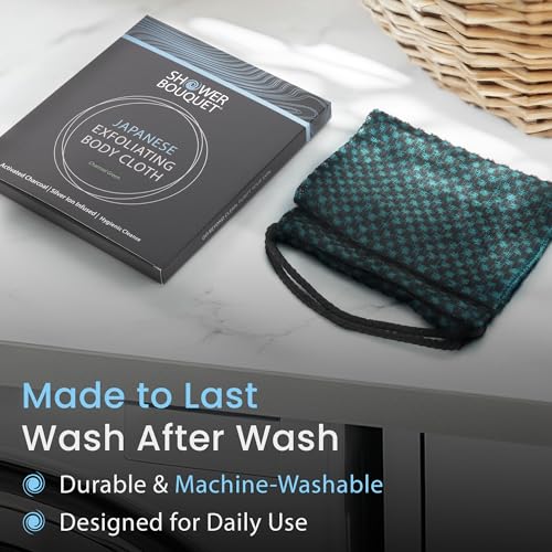 Charcoal Silver Ion Exfoliating Washcloth with Handles