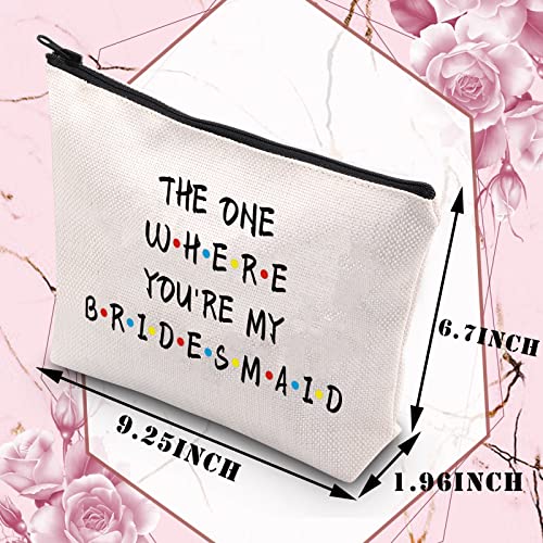 BDPWSS Bridesmaid Gift from Bride Bridesmaid Makeup Bag For Friend Sister Wedding Party Cosmetic Bag Bridal Shower Gift Bridesmaid Proposal Gift Bachelorette Party Favors (the bridesmaid CB)
