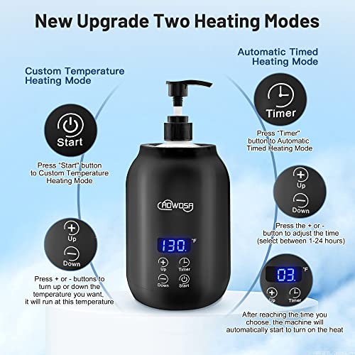 AOWOSA Massage Oil Warmer - Digital Heated Lotion Dispenser for Spa