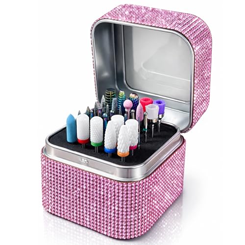 30-Slot Nail Drill Bit Organizer Case with Dustproof Design