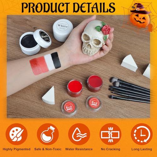 Clown Makeup Kit - 13 Piece Oil-Based Face Paint Set