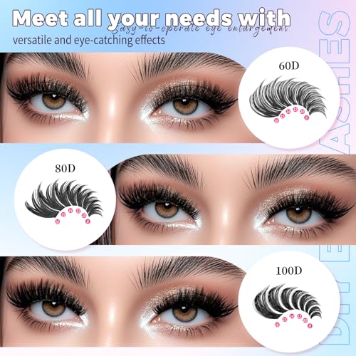 Cluster Lash Extensions Kit 812Pcs - 6 Styles 8-16mm with Glue